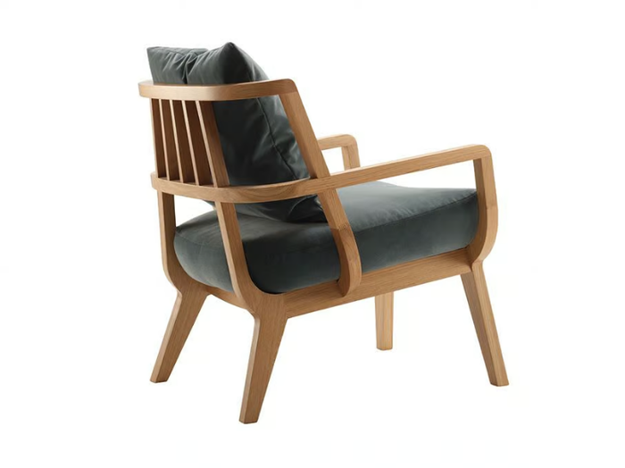 KAYA - Wooden easy chair with armrests _ Morgan