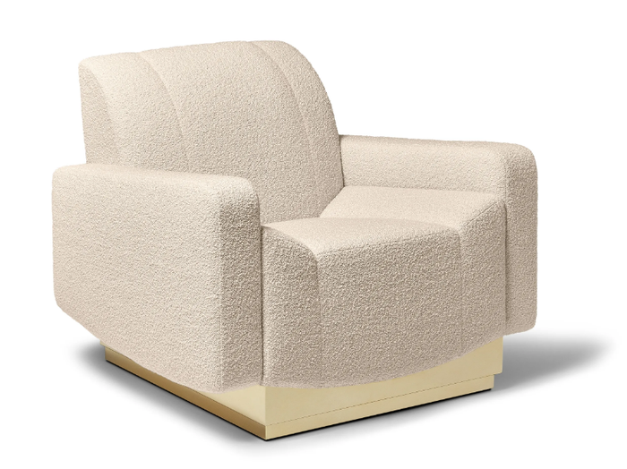 GRAN TORINO - Upholstered wool armchair with armrests _ Munna