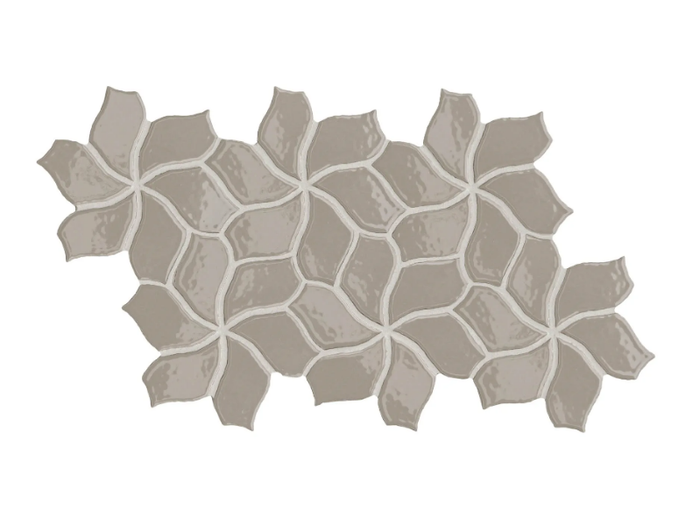 BOTANICA FLOWER GREY GLOSSY - Glazed porcelain stoneware wall/floor tiles _ Mutina