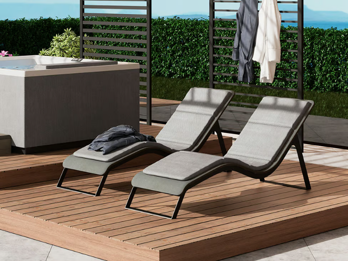 DIVINA - OUTDOOR SPA - Steel and wood spa bed _ NOVELLINI