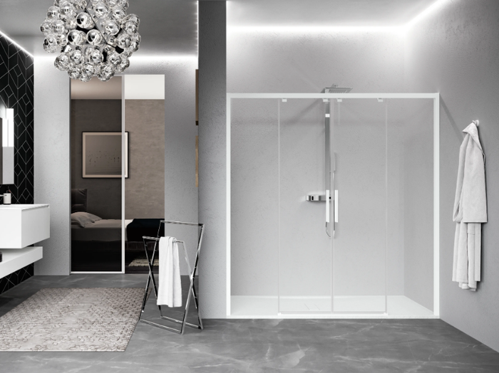 KUADRA 2.0 2AH - Niche shower cabin with sliding door _ NOVELLINI