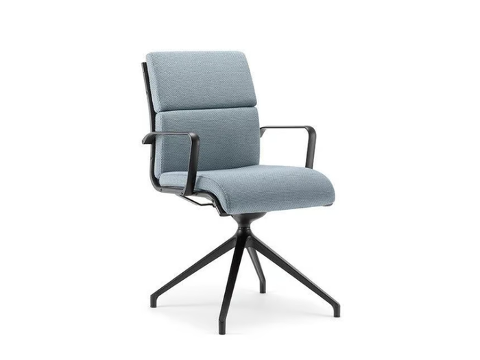 AALBORG SOFT 04 BK - Swivel trestle-based chair with armrests _ Nahu