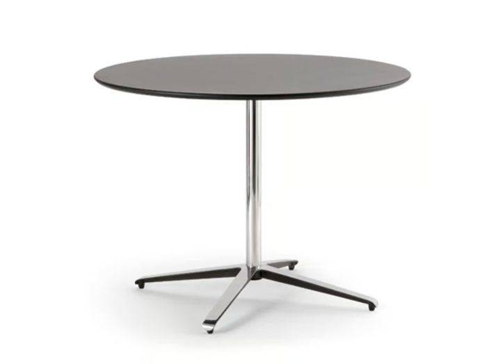 LOTO BISTROT - Round steel and wood table with 4-star base _ Nahu