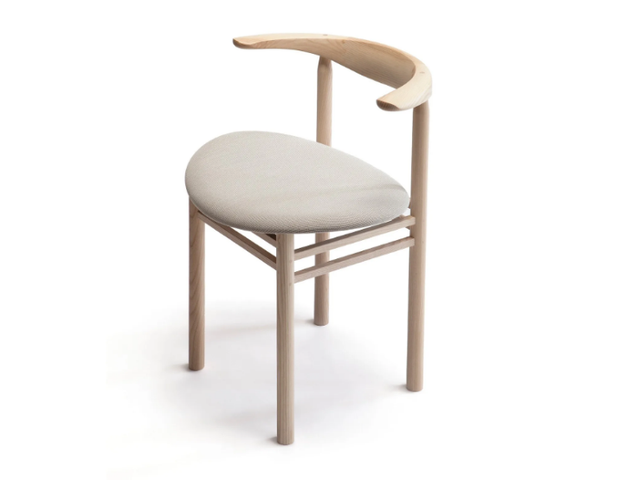 LINEA RMT3 - Ash chair with seat covered in fabric _ Nikari