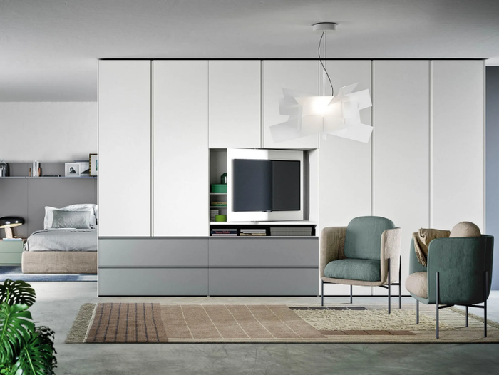 GOLA - Sectional wardrobe with built-in TV _ Novamobili