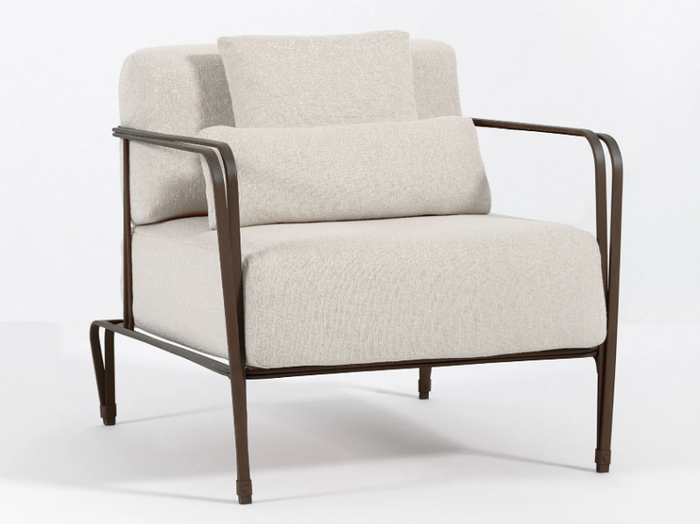 MARINA - Upholstered Sunbrella® garden armchair with armrests _ OFFICINACIANI