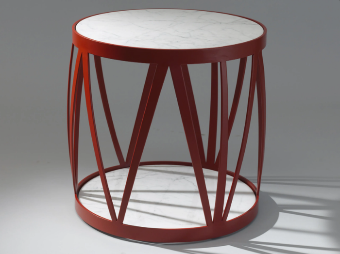 ZIG ZAG - Round stainless steel garden side table _ OFFICINACIANI