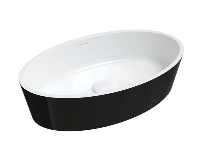 BARI M+ BARI500UN - Oval countertop composite material washbasin _ OMNIRES