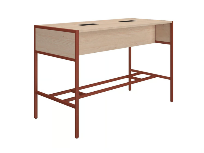 PIEM - Rectangular wood veneer High meeting table _ Ofifran