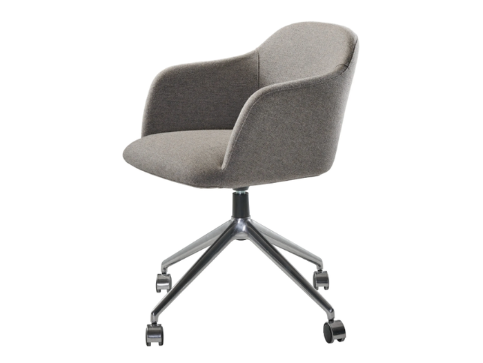 MOD RS - Swivel fabric chair with castors _ PARLA