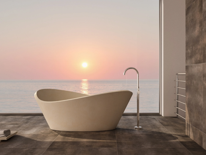 LIBECCIO - Freestanding oval lecce stone bathtub _ PIMAR