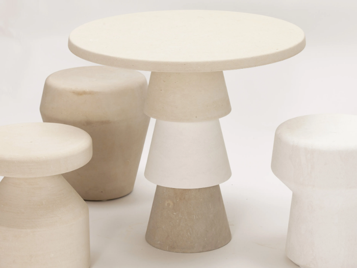 COM - Round lecce stone garden side table _ PIMAR