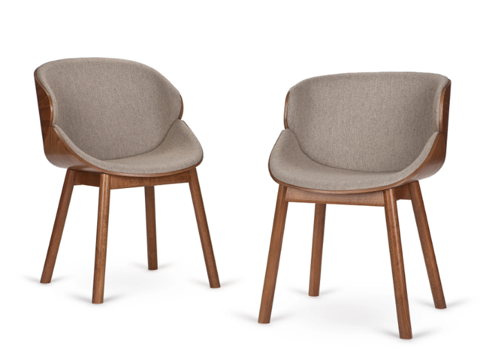 BIG ARIA - Chair upholstered in fabric with wooden shell _ Paged