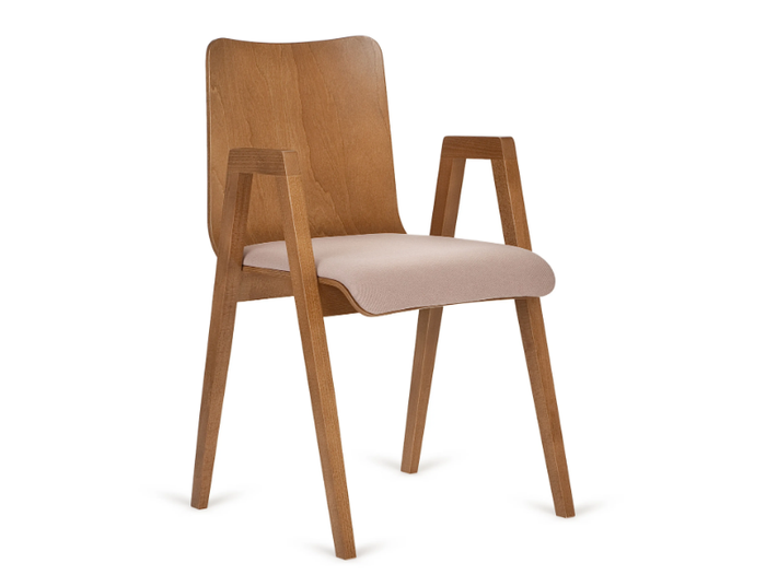 B-LINK-2120 - Stackable wooden chair with integrated cushion _ Paged