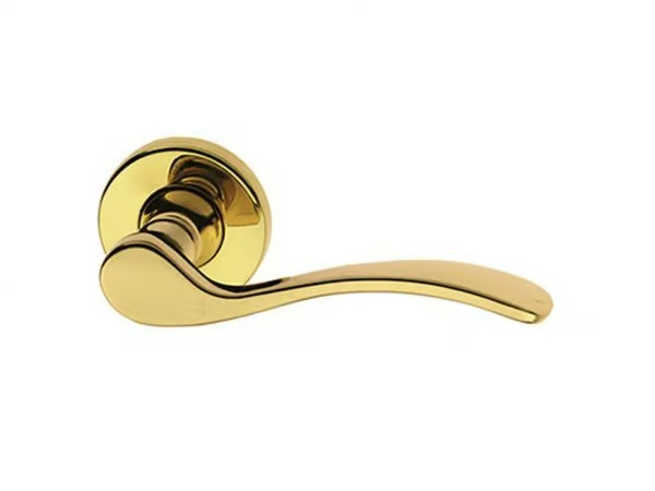 ANNA - Brass door handle on rose _ Pasini