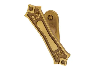 KING CLASSIQUE - Brass window handle on back plate _ Pasini