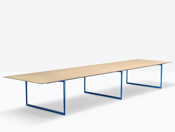 TOA CONFERENCE - Rectangular aluminium and wood meeting table _ Pedrali