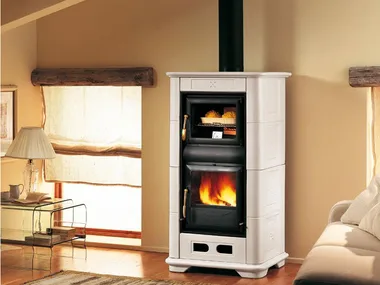 E900 M - Wood-burning stove with Oven for air heating _ Piazzetta