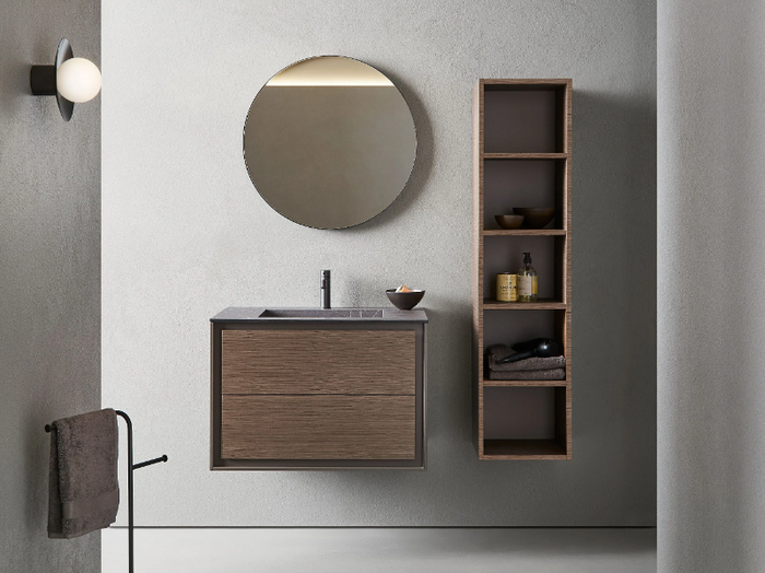 FRAME 104 - Single wall-mounted vanity unit with towel rail _ Pirovano