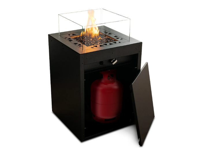 SQUARE - Gas outdoor freestanding powder coated steel fireplace _ Planika