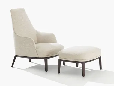 JANE LOUNGE - Fabric armchair with armrests _ Poliform