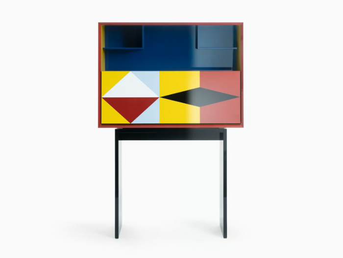 LINEA - Cellulose acetate highboard with flap doors _ Porro