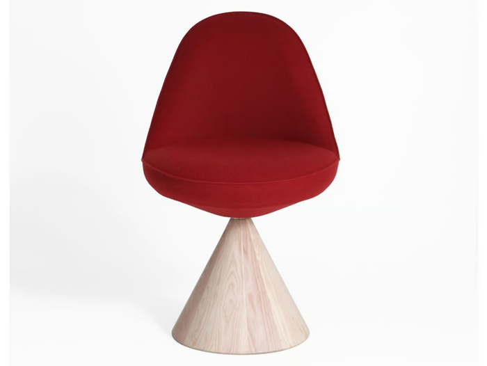 ROMBY - Swivel solid wood and fabric chair _ Porro