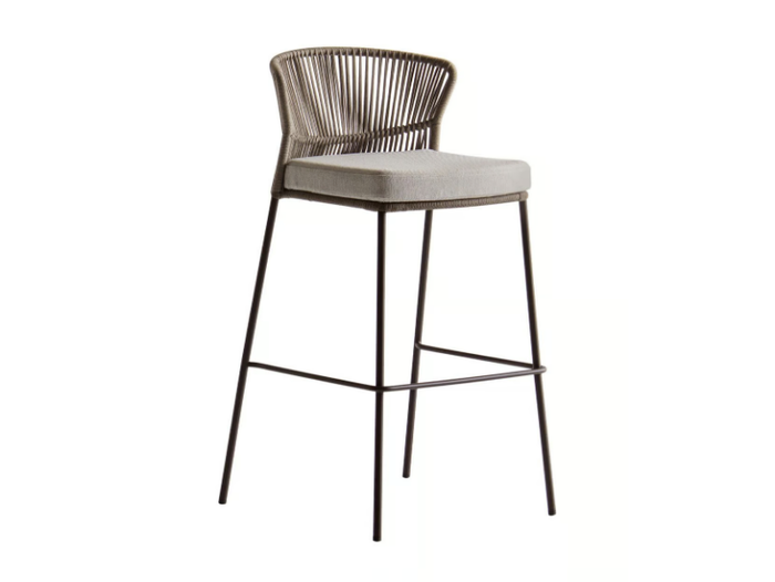 OLA 923/A - High rope garden stool with back _ Potocco