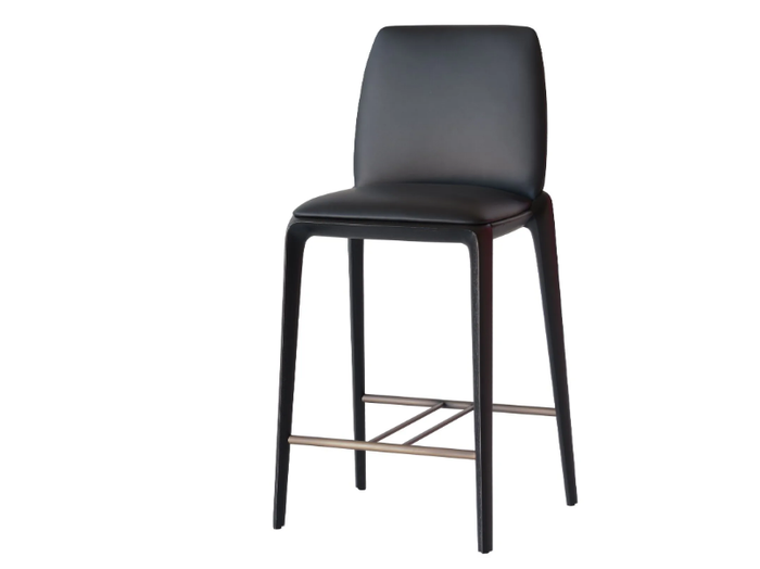 HIRU 947/S - Leather stool with back _ Potocco