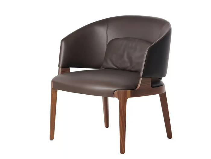 VELIS 942/PLA - Leather armchair with armrests _ Potocco