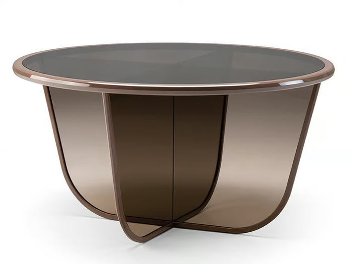 GRAN DUCA - Round glass table _ Prestige