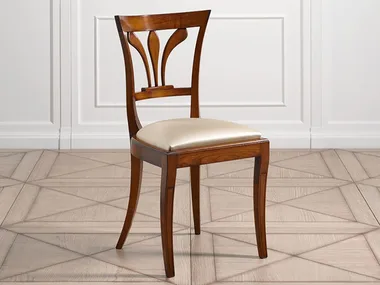 CAPRICCI - Cherry wood chair with integrated cushion _ Prestige