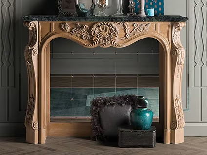 CAPRICCI - Wood and glass Fireplace Mantel _ Prestige