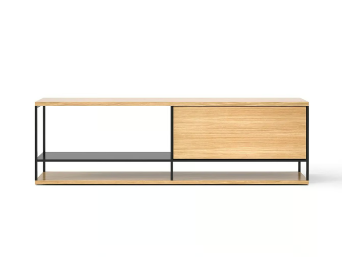 LITERATURA OPEN - Low wooden TV cabinet with flap doors _ Punt