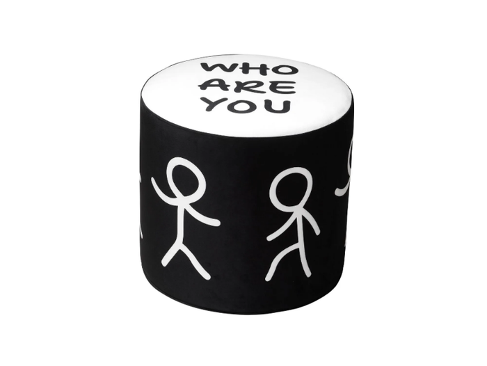 WHO ARE YOU - Round fabric pouf _ Qeeboo