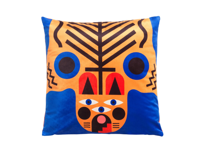 ITALIAN TIGER - Square polyester cushion _ Qeeboo