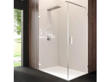 COVER MAB+MF1 - Corner crystal shower cabin with hinged door _ RELAX