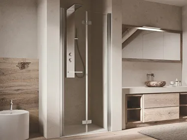 LIGHT S1 - Niche crystal shower cabin with folding door _ RELAX