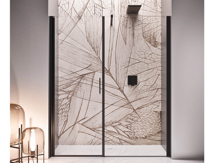 WALL PL - Niche crystal shower cabin with hinged door _ RELAX