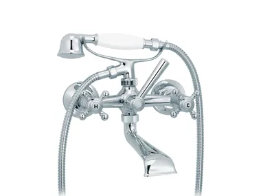 1920-1921 - 2 hole wall-mounted bathtub mixer with hand shower _ RVB