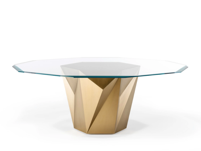 ORIGAMI 72 - Wood and glass table _ Reflex