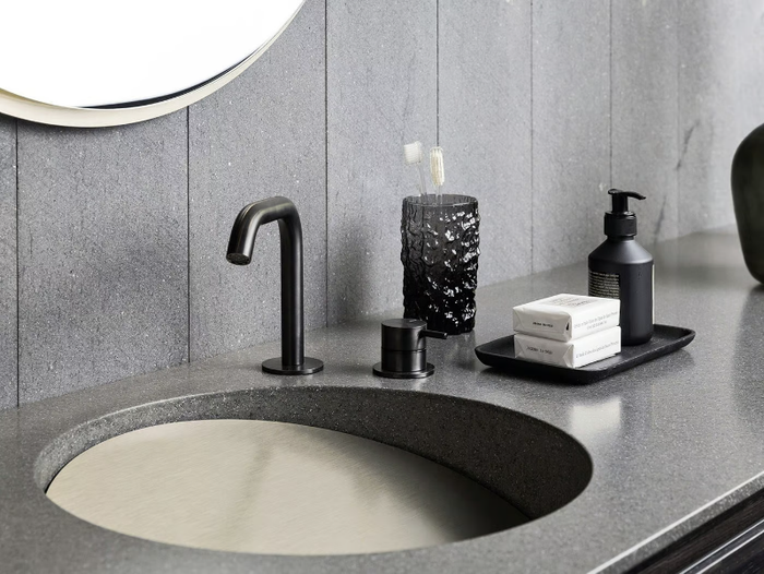 SLOPE - Corian® washbasin with integrated countertop _ Rexa