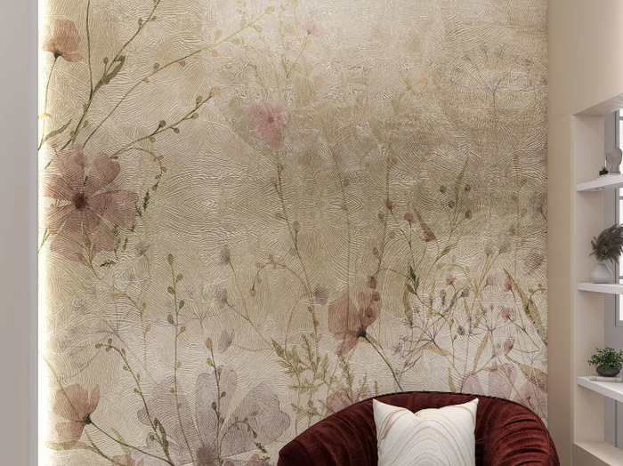 SILVER - Wallpaper with floral pattern _ Rimura