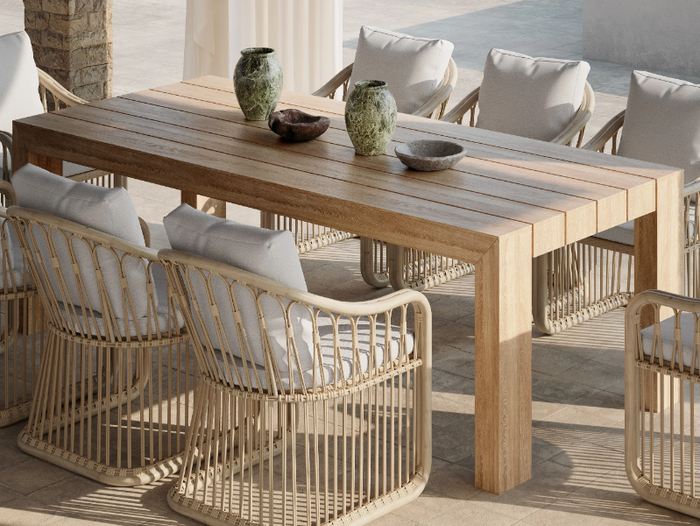 ELISA - Rectangular wooden garden table _ SNOC