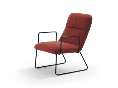 ELLE - Sled base fabric armchair with armrests _ Sancal