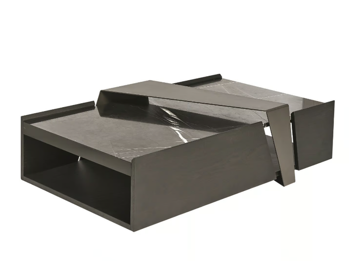 DEEP - Rectangular Sahara Noir marble coffee table _ Shake