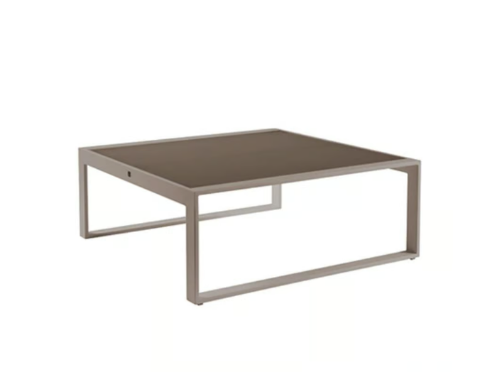 KOMFY - Square low glass and aluminium garden side table _ Sifas