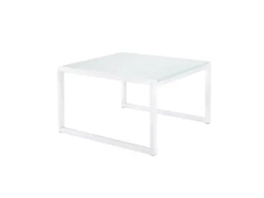 KWADRA - Square glass and aluminium garden side table _ Sifas