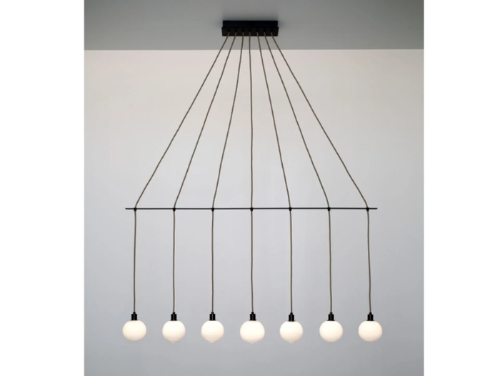 DRAPE LINEAR - LED blown glass and brass pendant lamp _ SkLO