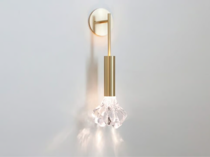 DEW - LED blown glass and brass wall lamp _ SkLO